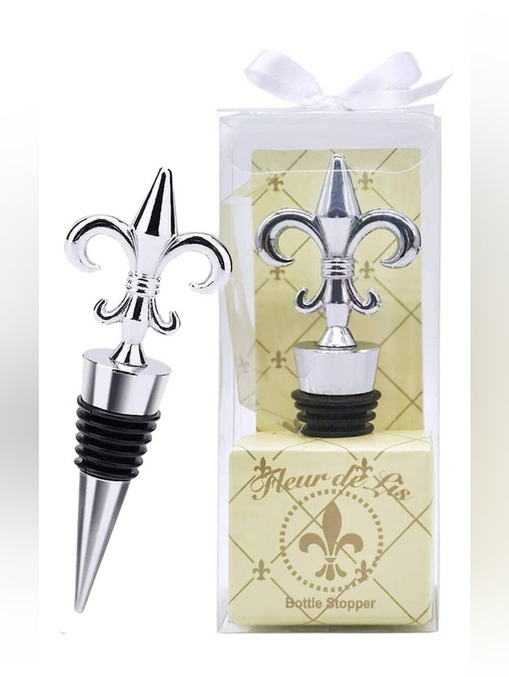 Stainless Steel Fleur de Lis Wine Bottle Stopper